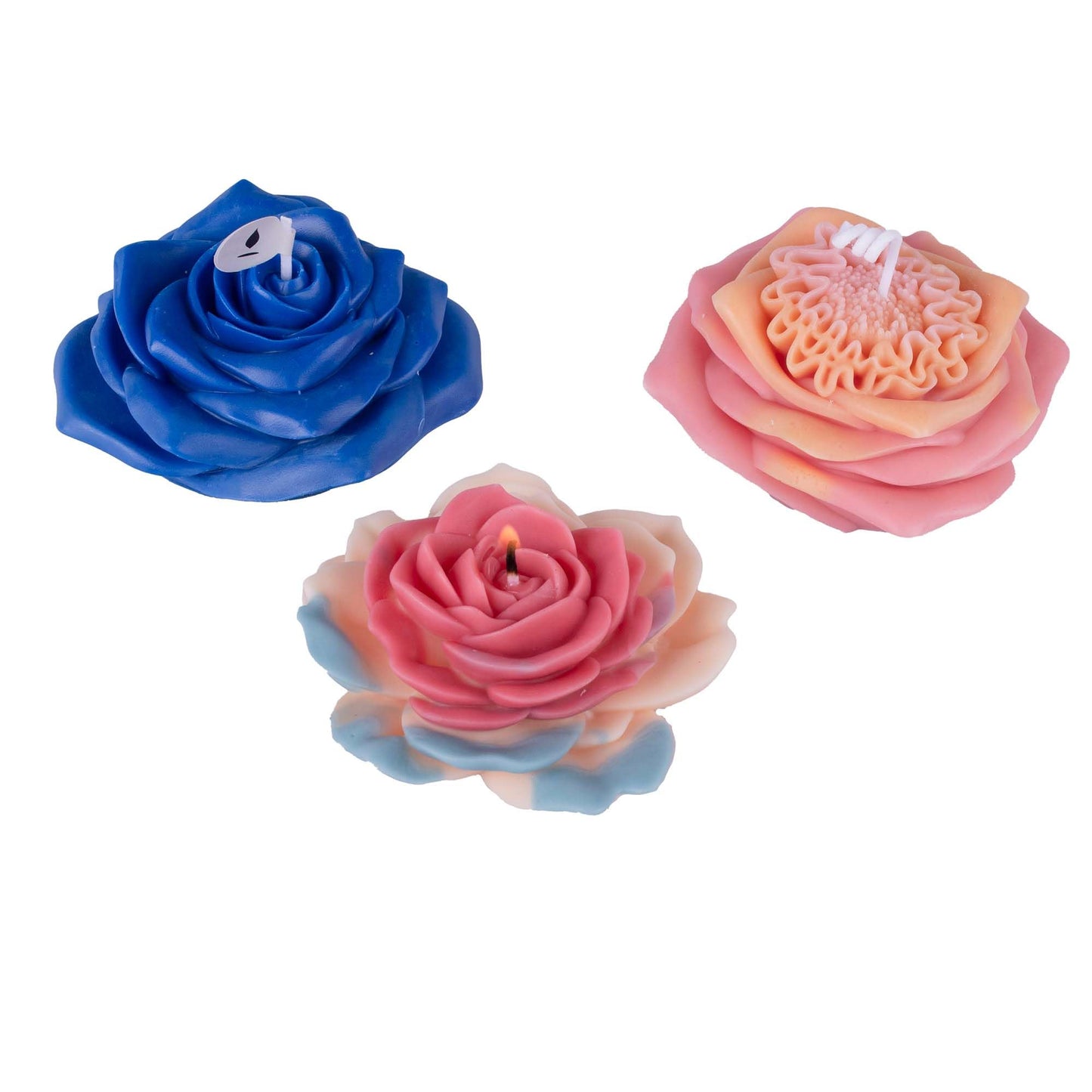 Flower Succulent Rose Peony Molds Silicone Wave Spiral Candle Mold - Silicone Resin Casting Molds for Candle & Resin & Soap Craft Supplies