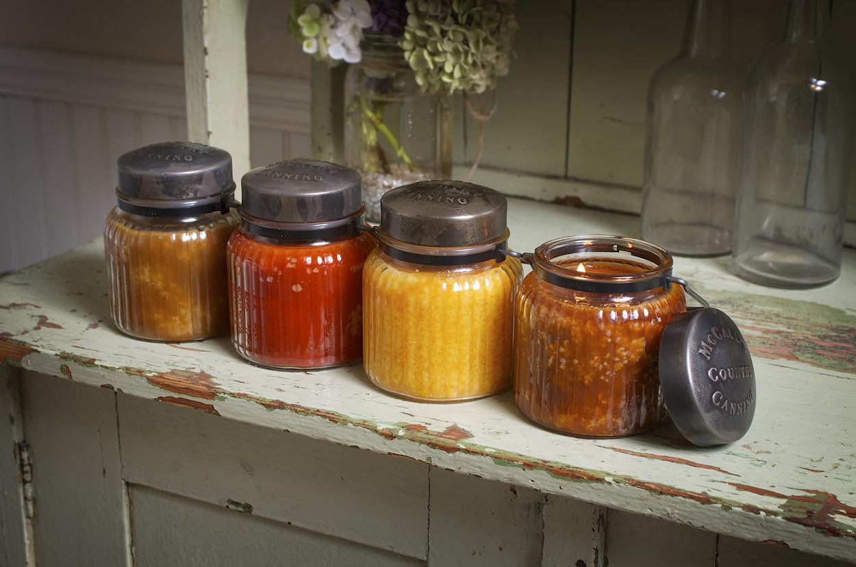 McCall’s Candles | Peach Tea | 18 oz Scented Candle | Indulgence Collection | USA-Poured | Double Wick | Grooved Jar with Carrying Handle | Porch-Side Citrus & Herbal Fragrance