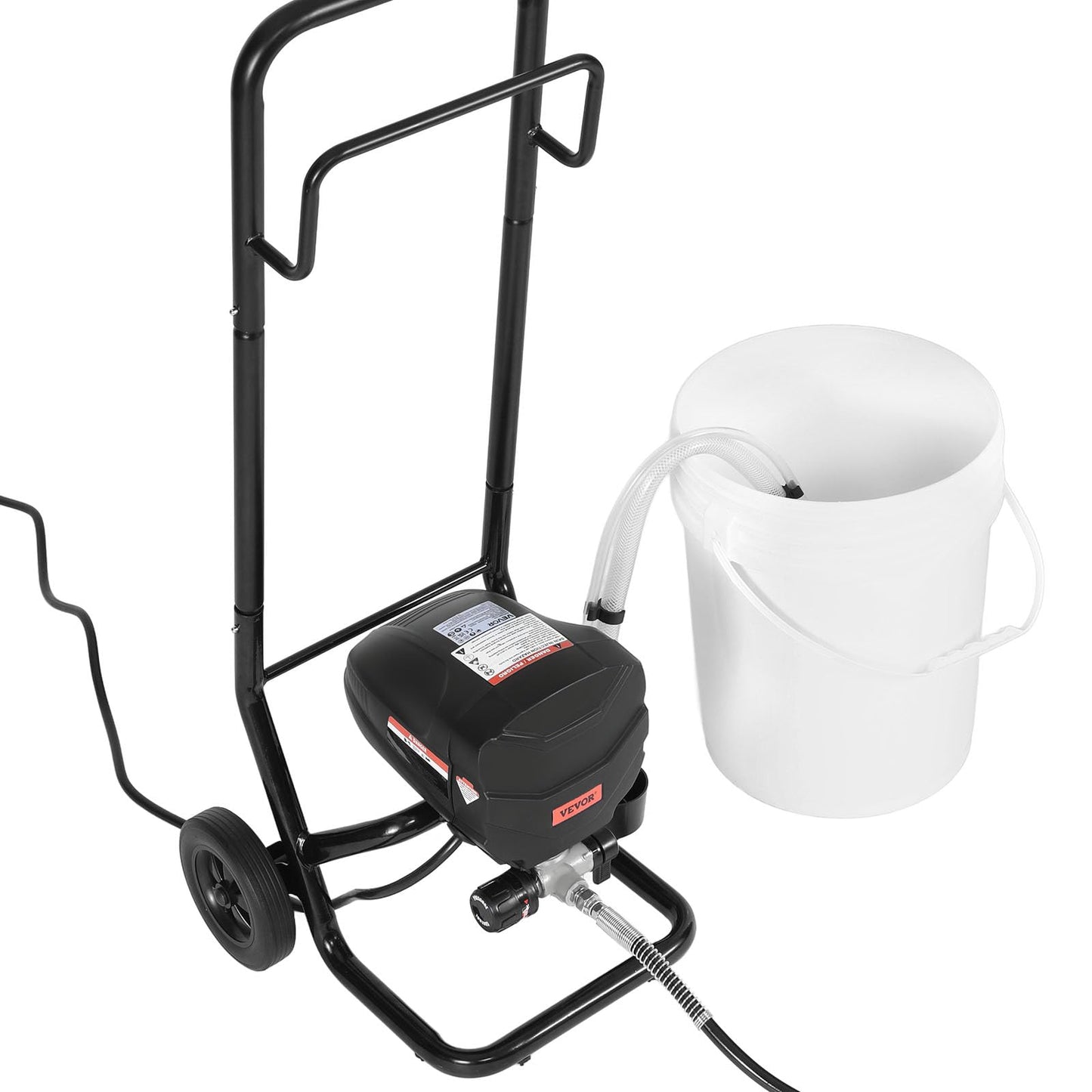 VEVOR Stand Airless Paint Sprayer, 650W, 3000PSI High Pressure Airless Sprayer with Cart, Cleaning Brush, Hose, Extension Rod, Nozzles, Electric Spray Paint Machine for House Exterior and Interior