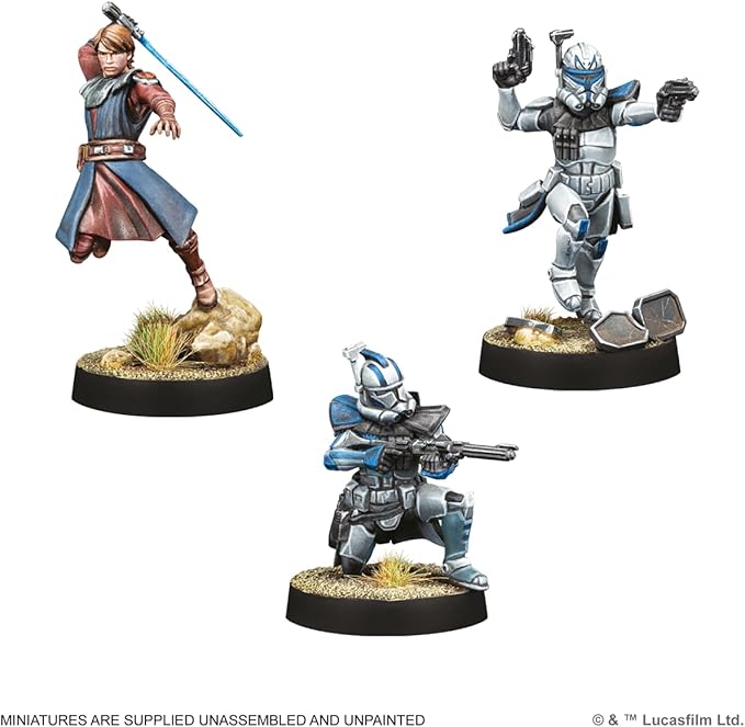 Asmodee Star Wars: Legion Heroes of the Clone Army - Obi-Wan Anakin Captain Rex & ARC Troopers Fives & Echo Tabletop Miniatures Strategy Game for Kids & Adults Ages 14+ 2 Players 90