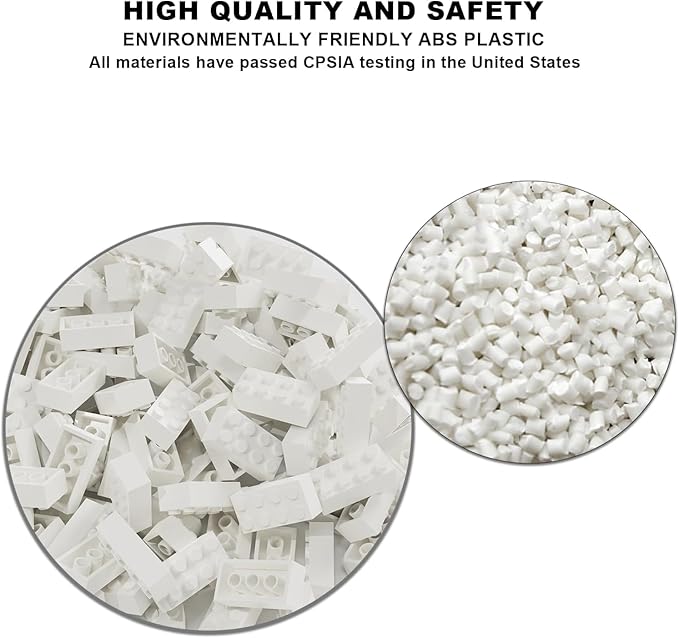 500 Piece Bulk 2x4 Building Bricks Compatible with Lego Flat White Bricks