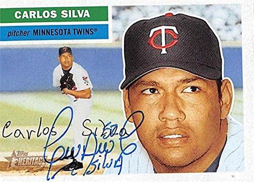 Sports Memorabilia Autograph Warehouse 246452 Carlos Silva Autographed Baseball Card - Minnesota Twins 2005 Topps Heritage - No. 178