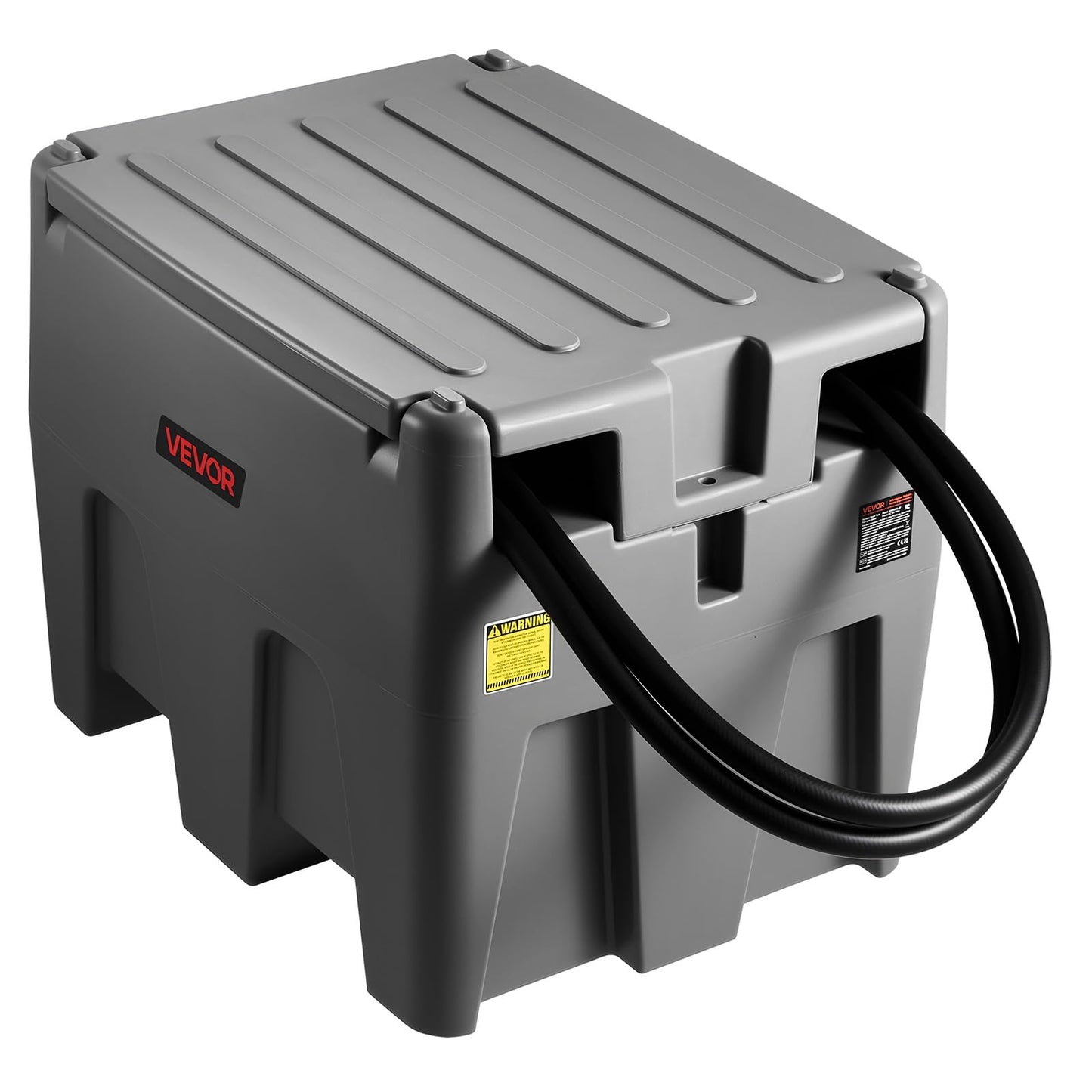 VEVOR New Portable Diesel Tank, 58 Gallon Capacity & 10 GPM Flow Rate, Diesel Fuel Tank with 12V Electric Transfer Pump and 13.1ft Rubber Hose, PE Diesel Transfer Tank for Easy Fuel Transportation