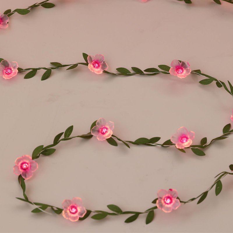Cherry Blossom Vine Lights 13ft 40 LED Flower String Lights USB Plugin & Battery Operated Fairy Lights with Timer 8 Modes Remote Decorative Light for Mother's Day Graduation Bedroom Wedding Party