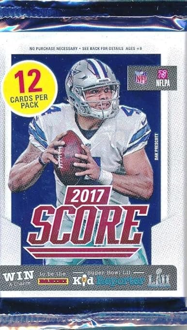 2017 Score Football Factory Sealed Retail Pack with 12 Cards Including (3) ROOKIE Cards & (2) INSERT Cards! Look for Rookies & Autos of Patrick Mahomes Christian McCaffrey & Many More!