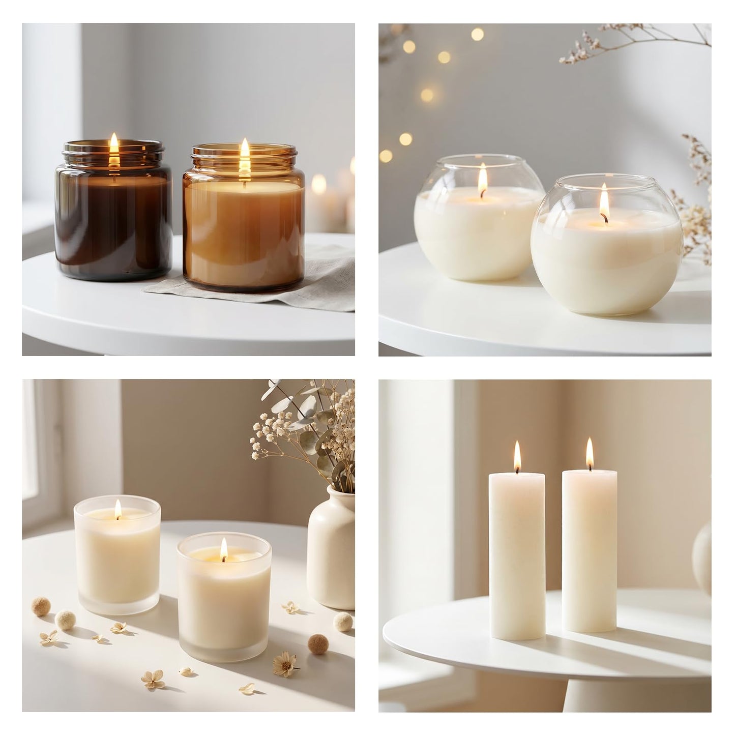 Aubeco 120Pcs Candle Wick, Low Smoke 12 Inch Pre-Waxed Cotton Wick with Tabs, Natural Cotton Core for Candle Making, Soy Candle DIY