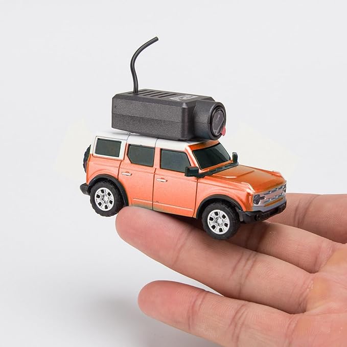 Aetheria WL Mini RC Car with HD FPV Camera 1/64 Remote Control Car FPV RC Drift Cars with LED Ambient Lights & Interactive Controls & 3-Speed Modes Gift for Adult (Orange)