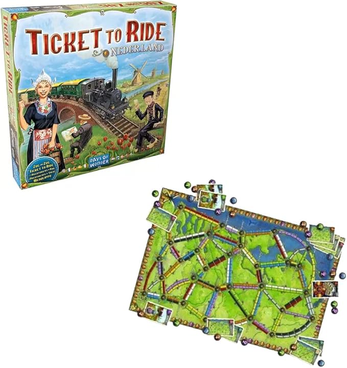 Asmodee Ticket to Ride Nederland Board Game EXPANSION - Train Route-Building Strategy Game Fun Family Game for Kids & Adults Ages 8+ 2-5 Players 30-60 Minute Playtime