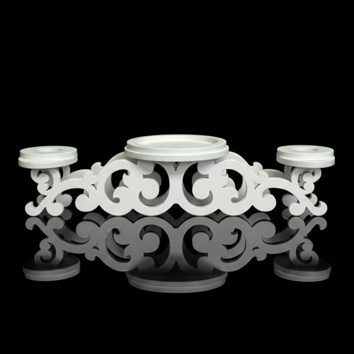 Magik Life Wooden Unity Candle Holder – Solid One-Piece Triple Candle Stand – Handcrafted from Natural Wood – Painted in Safe Premium White Finish – Fits 2 Taper (0.80”) & 1 Pillar Candle (3”)