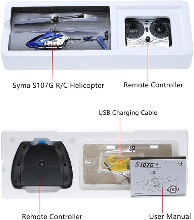 GoolRC Remote Control Helicopter S107/S107G RC Helicopters 3 Channel Mini Helicopter with Gyro for Beginners (Blue)