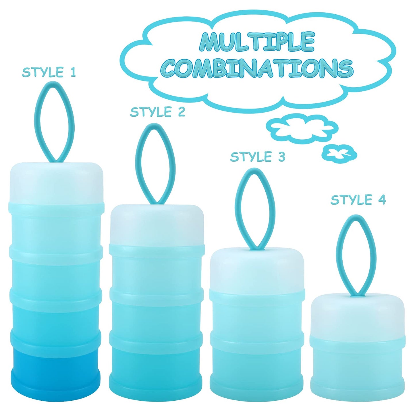 Accmor Baby Formula Dispenser On The Go, Stackable Formula Dispenser Formula Container to Go, Non-Spill Portable Milk Powder Kids Snack Storage Container, BPA Free