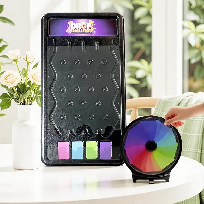iElyiEsy Prize Wheel & Plinko Board Set 10 Tabletop Spinner and 14 Drop Game Trade Shows Bars Family Fun Night DIY Dry Erase Prize Wheel