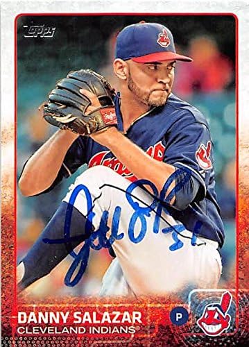 Sports Memorabilia Autograph Warehouse 249389 Danny Salazar Autographed Baseball Card - Cleveland Indians 2015 Topps - No. 393