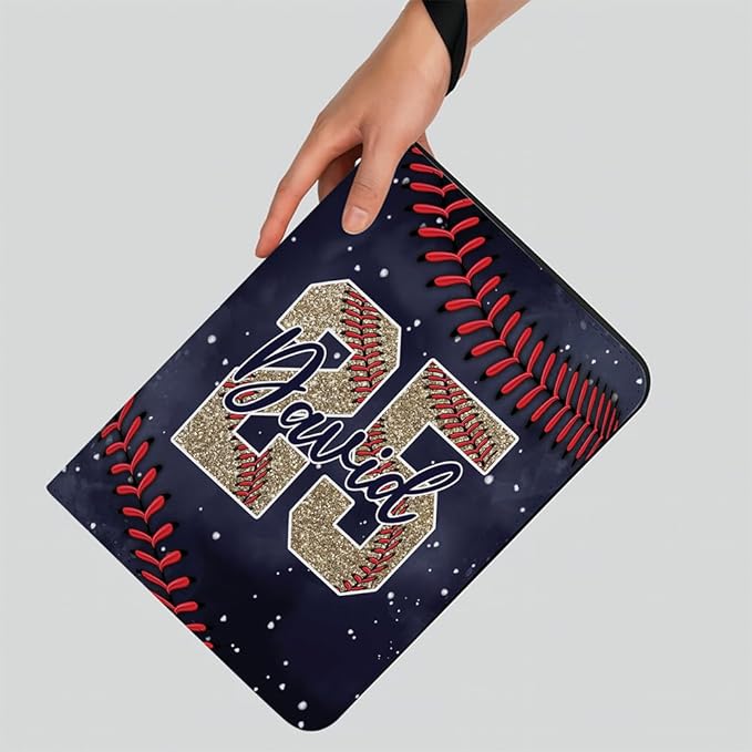 Personalized Ice Cream Drip Baseball Card Binder with Name & Number – Zipper Trading Card Album with Handle – Collector Case for Players & Fans (Baseball Galaxy)