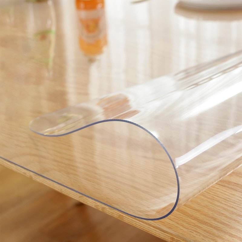 LovePads Clear Table Cover Protector, 42 x 66 Inch 2mm Thick Plastic Table Cover, Table Protector for Dining Room Table, Waterproof Dresser Cover Top for Kitchen, Coffee, Writing Desk