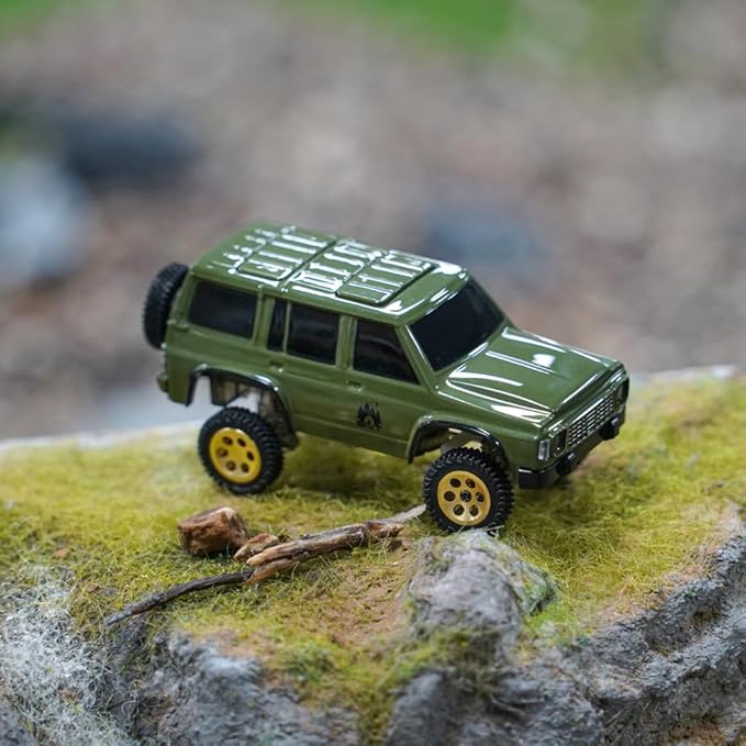 OY41-Y60 RC Rock Crawler 1/64 Scale 2.4G Full Proportional RC Electric Mini Crawler Model 15KM/H High Speed with Independent Suspension Gift for Adults - Bright Camouflage