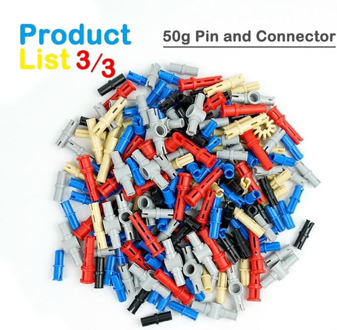 BroTex Technical-Parts-Beams-Gears Bricks Bulk Pins Connectors Compatible with Car-Motors Accessories Building Blocks Sets MOC Buildings Toys for Adults Kids Age 6+ Toys