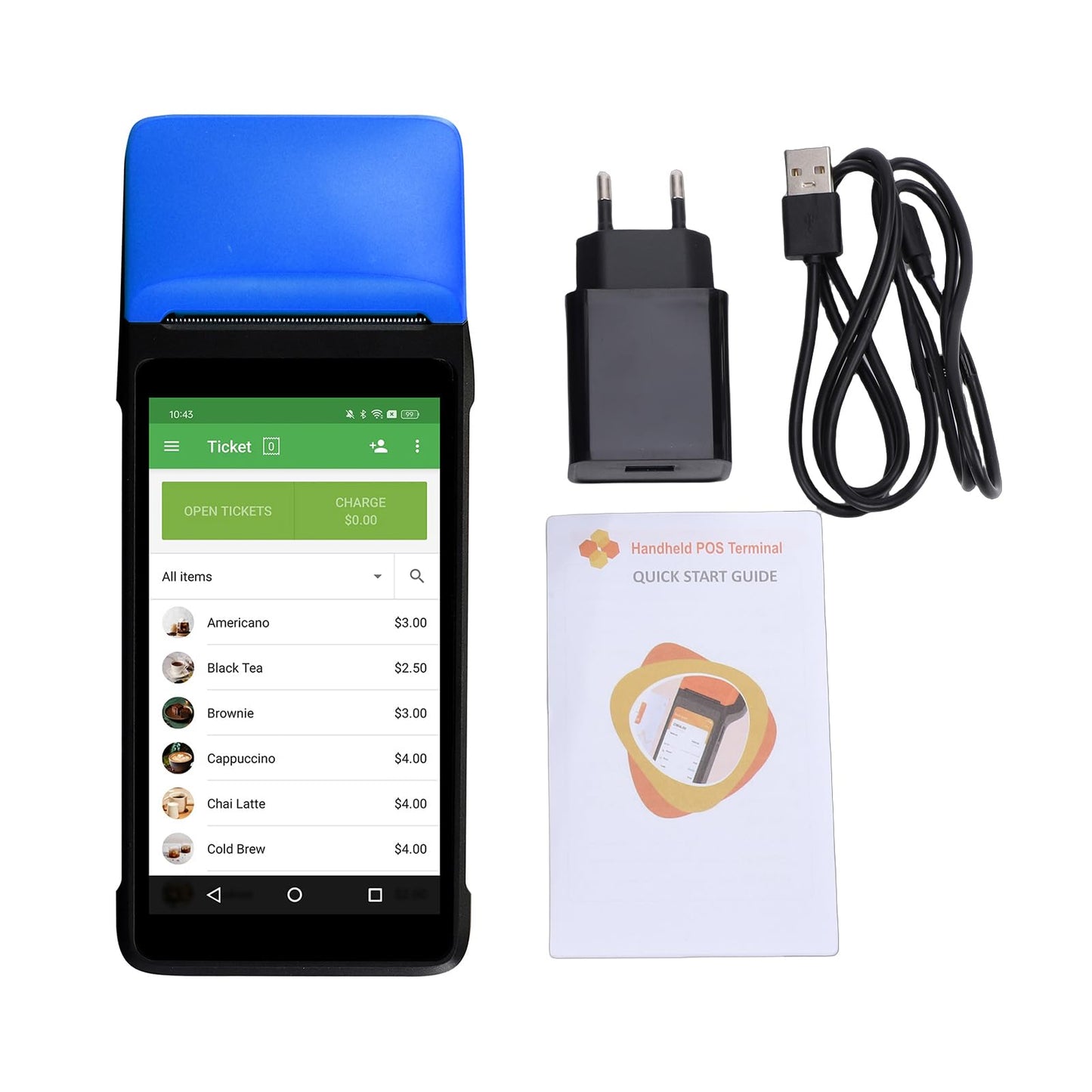 BISOFICE Android 11 PDA Handheld POS Terminal 2D Barcode Scanner Inventory Machine Bluetooth Connect Mobile 5.5" for Warehouse Inventory Logistics Retail POS System (Blue)