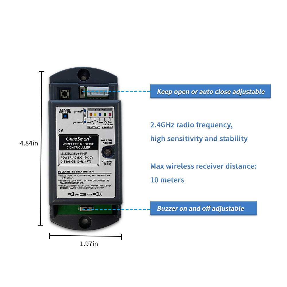 Olideauto DSW120 Swing Door Opener/Closer Residential/Commercial,Automatic Residential/Commercial Door Opener/Operator+2PCS Wireless Handicap Push Buttons