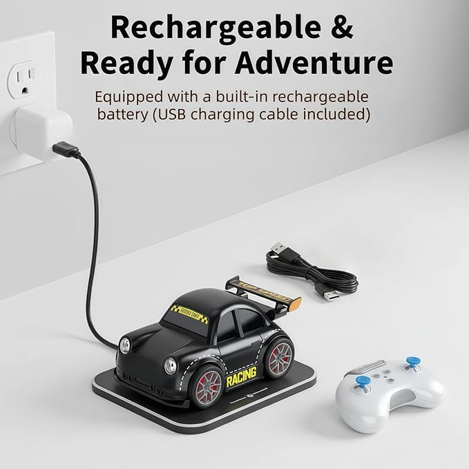 3-in-1 Smart RC Car with Follow & Escape Modes 360° Stunt Drift Voice/Light Effects and Pet Play Mode 4WD Remote Control Car Toy for Kids and Cat Dogs