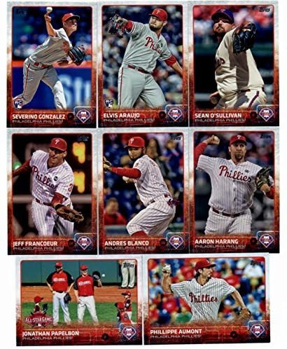 2015 Topps Series 1 2 and Update Master Philadelphia Phillies Baseball Cards Team Set of 31 Cards including Chase Utley Ryan Howard Mikeal Franco Rookie Card Herrera RC Sean O'Sullivan Elvis Ara