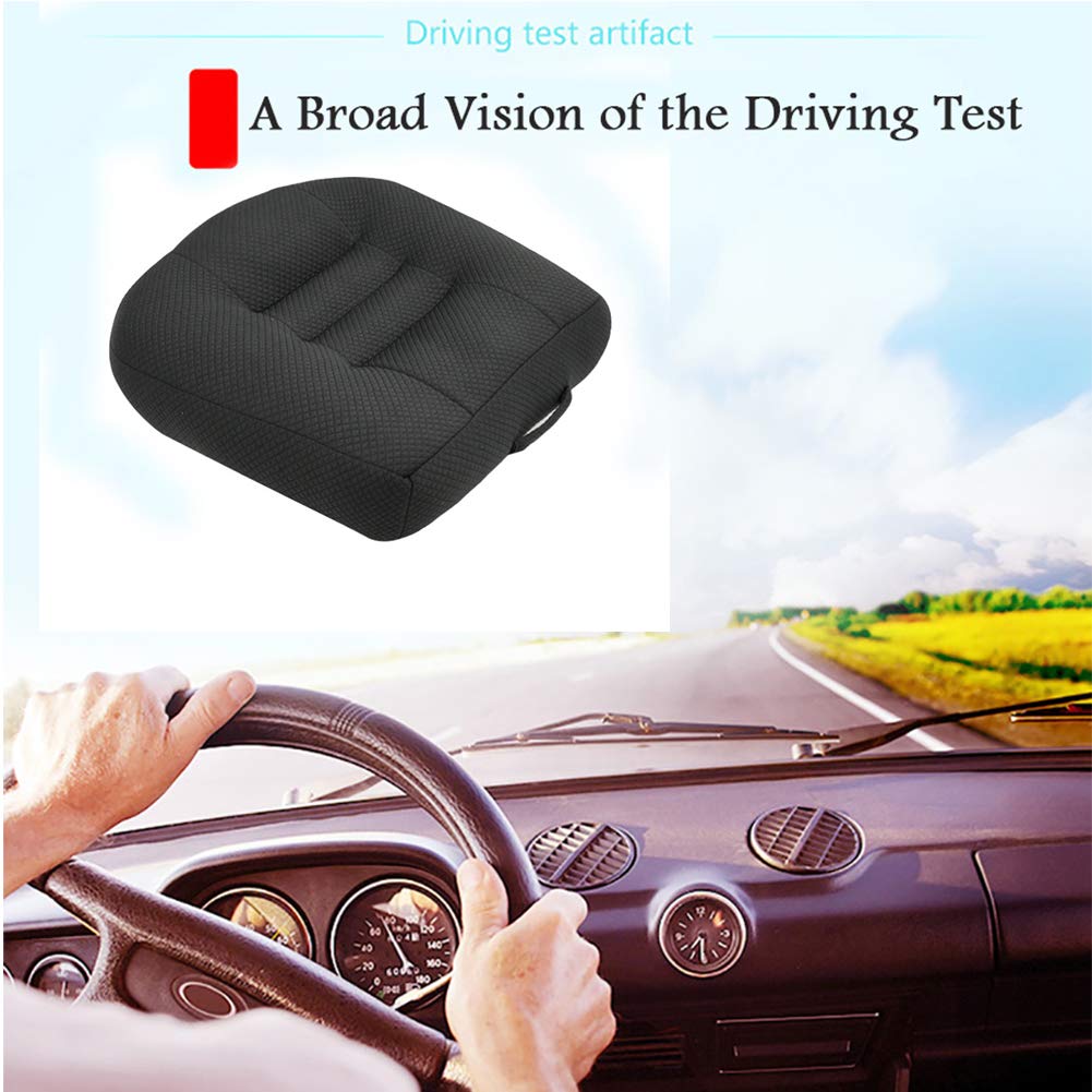 Car Booster Seat Cushion Raise The Height for Short People Driving Hip (Tailbone) and Lower Cack Fatigue Relief Suitable for Trucks, Cars, SUVs, Office Chairs, Wheelchairs (Pure Black)