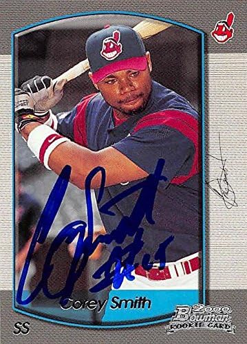 Sports Memorabilia Autograph Warehouse 244540 Corey Smith Autographed Baseball Card - Cleveland Indians FT 2000 Bowman - No. 90 Rookie