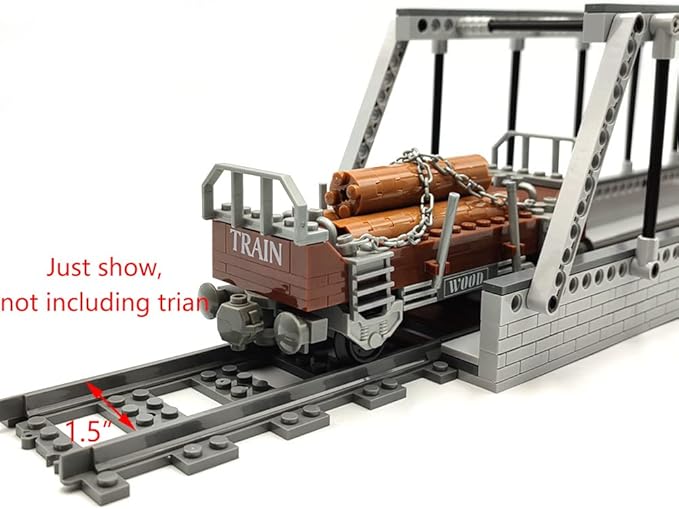 Classic Train Building Bridge City Passenger Express Train Tracks Toys Accessories Railroad Construction Building Block Compatible with Major Brand (Train Bridge)