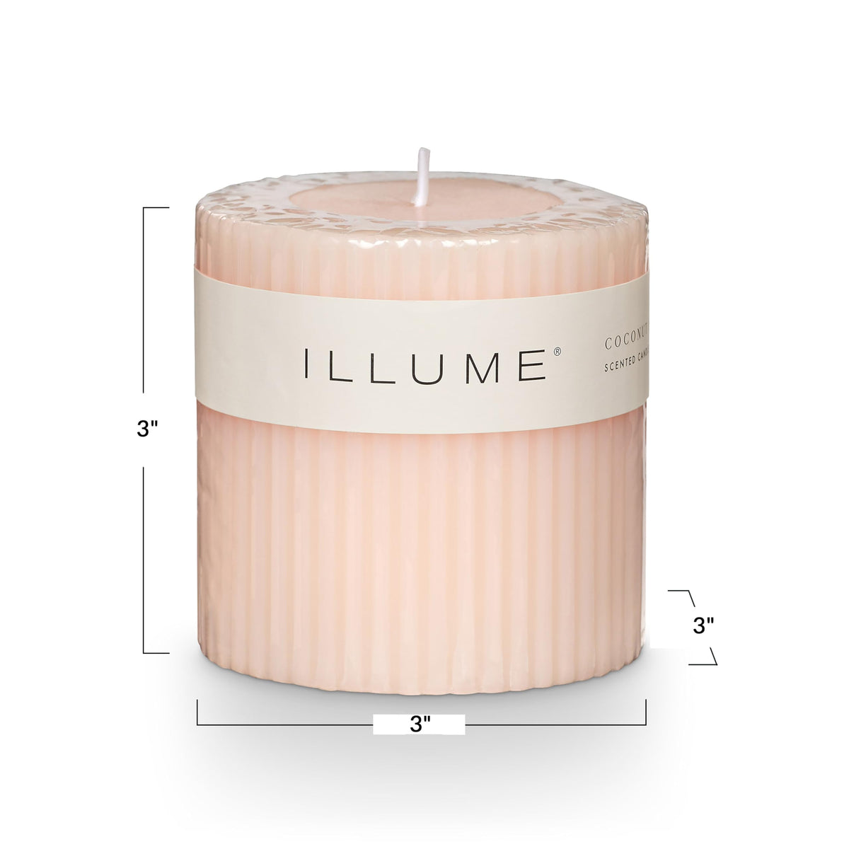 Illume Beautifully Done Small Fragranced Pillar Candle, Coconut Milk Mango