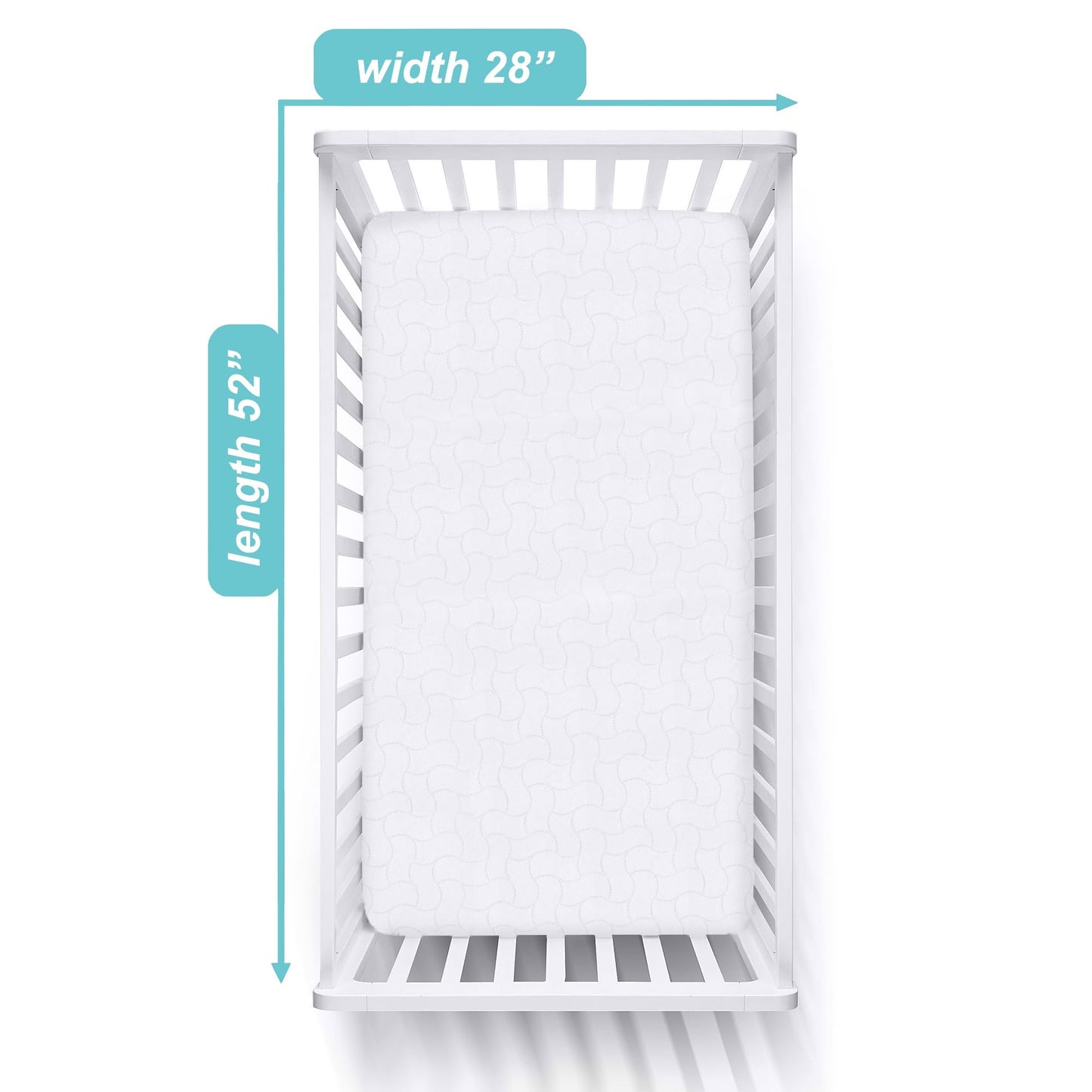 American Baby Company Waterproof Fitted Crib Mattress Protector 52" x 28" - Quilted, Noiseless, Soft & Breathable Crib & Toddler Mattress Pad Cover