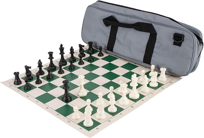Deluxe Chess Set Combination - Triple Weighted - by US Chess Federation (Gray)