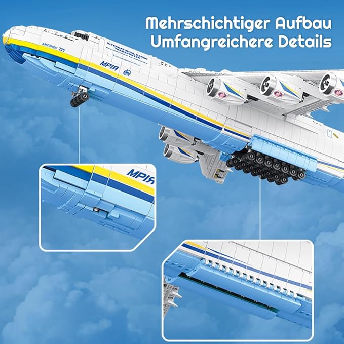 An-225 Large Transport Aircraft Building Blocks Set MOC Airplane Model Building KitsWW2 History Military Fan Model Collection Toys Gifts and Adult 5350 PCS