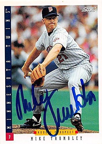 Autograph Warehouse 247512 Mike Trombley Autographed Baseball Card - Minnesota Twins 1993 Score - No. 287