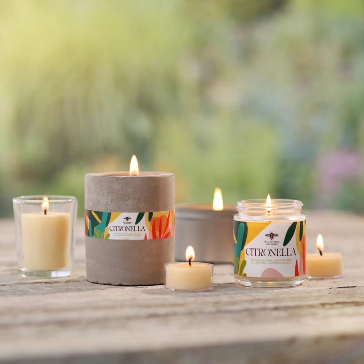 Big Dipper Wax Works Citronella Candles Outdoor, 6 Citronella Tealight Candles, Beewax Candles