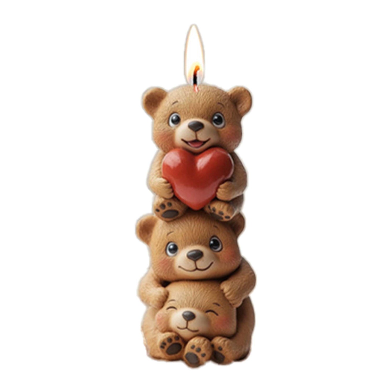 Rose Bear Heart Cylinder Silicone Wave Spiral Candle Mold - Silicone Resin Casting Molds for Candle & Resin & Soap Craft Supplies