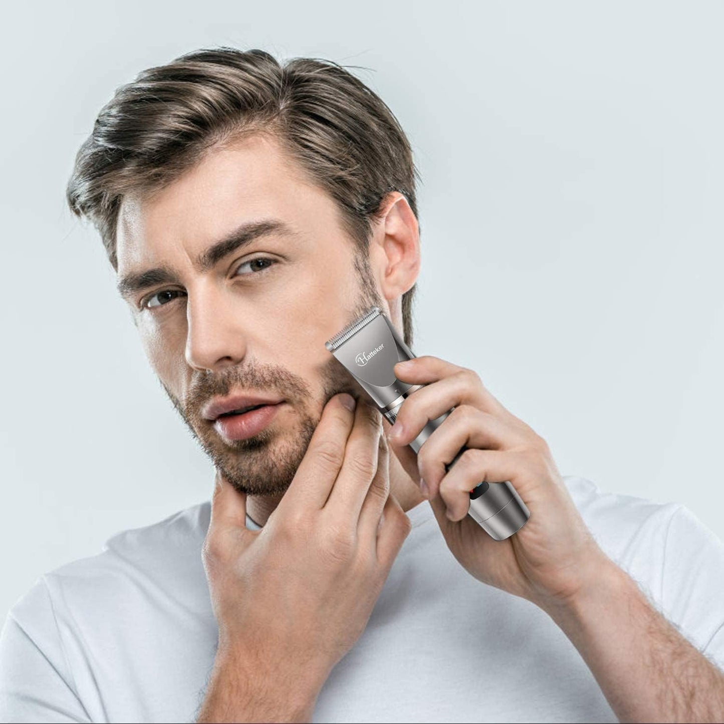 Hatteker Beard Trimmer for Men Professional Hair Clipper Hair Trimmer Shaver Haircut Detail Cutting Kit for Men Cordless Waterproof