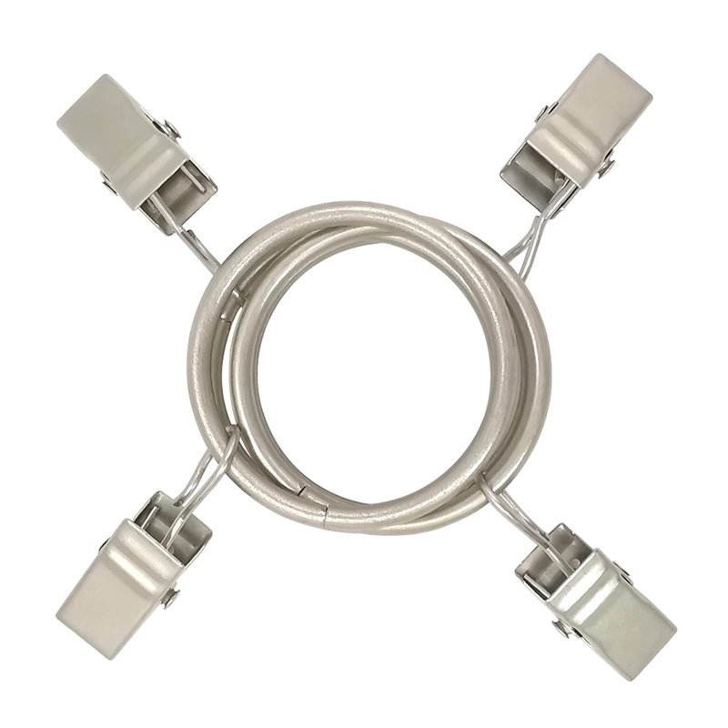 AMZSEVEN 40 Pack Curtain Rings with Clips, Drapery Clips with Rings, Drapes Rings 1.26 in Interior Diameter, Fits up to 1 in Curtain Rod, Matte Silver
