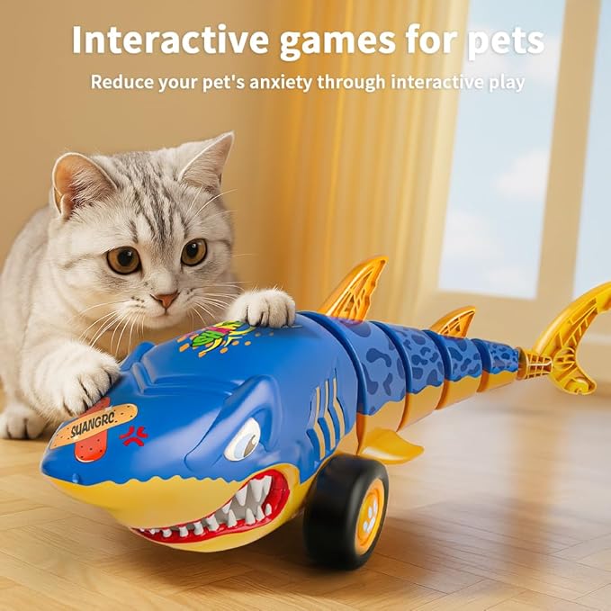 RC Shark Car Toy for Kids 2.4Ghz Remote Control Shark with Swinging Tail Shark Toy with LED Lights RC Car Toys for 3 4 5 6 Year Old Kids Idea for Boys & Girls