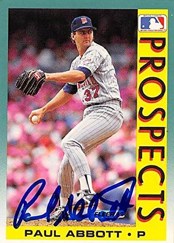 Sports Memorabilia Autograph Warehouse 245035 Paul Abbott Autographed Baseball Card - Minnesota Twins 1992 Fleer Prospects - No. 667