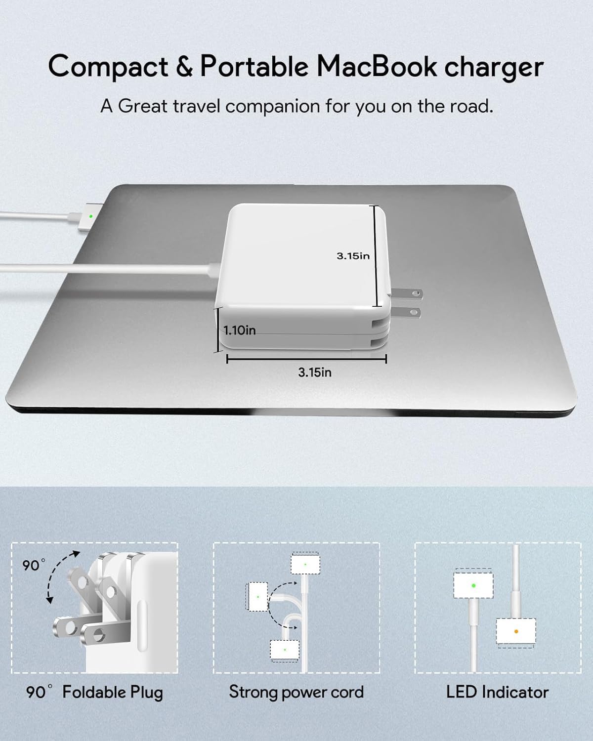 NSPENCM 85W Mac Book Pro Charger, Replacement AC 85w 2T-Tip Connector Power Adapter,Laptop Charger Compatible with MacBook pro & Mac Book Pro 13 inch-15 inch Retina After Mid 2012