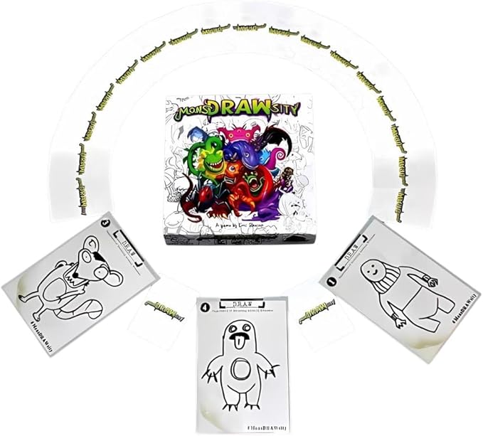 MonsDRAWsity Drawing Party Game Based on Verbal Description Take Turns Describing & Drawing a Bizarre Monster - Be The Player Whose Drawing Most Closely Matches 8+ 3-8 Players