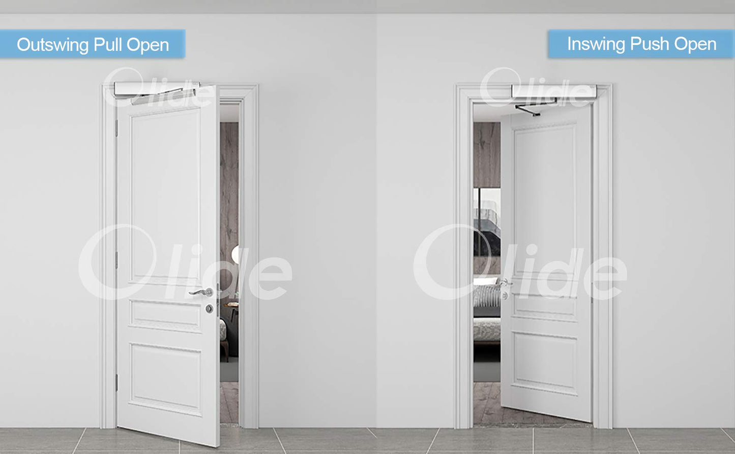 Olideauto Commercial Handicap Door Opener Swing Door for The Disabled with Wired Narrow Rectangle Handicap Push Buttons Olide-515