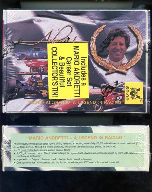 1992 Hi-Tech Racing Card Mario Andretti Career Complete Set Tin Box Stock Car 1993