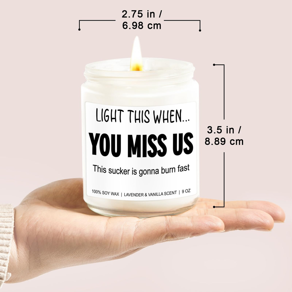 Younift Funny Scented Candle, We Will Miss You, Moving Away Gifts for Friend, Farewell, Goodbye, Going Away Gifts for Coworkers Women, Men, Boss, Coworker Leaving, Retirement Presents - 9 oz