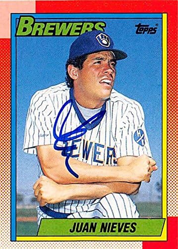 Sports Memorabilia Autograph Warehouse 248134 Juan Nieves Autographed Baseball Card - Milwaukee Brewers 1990 Topps - No. 467