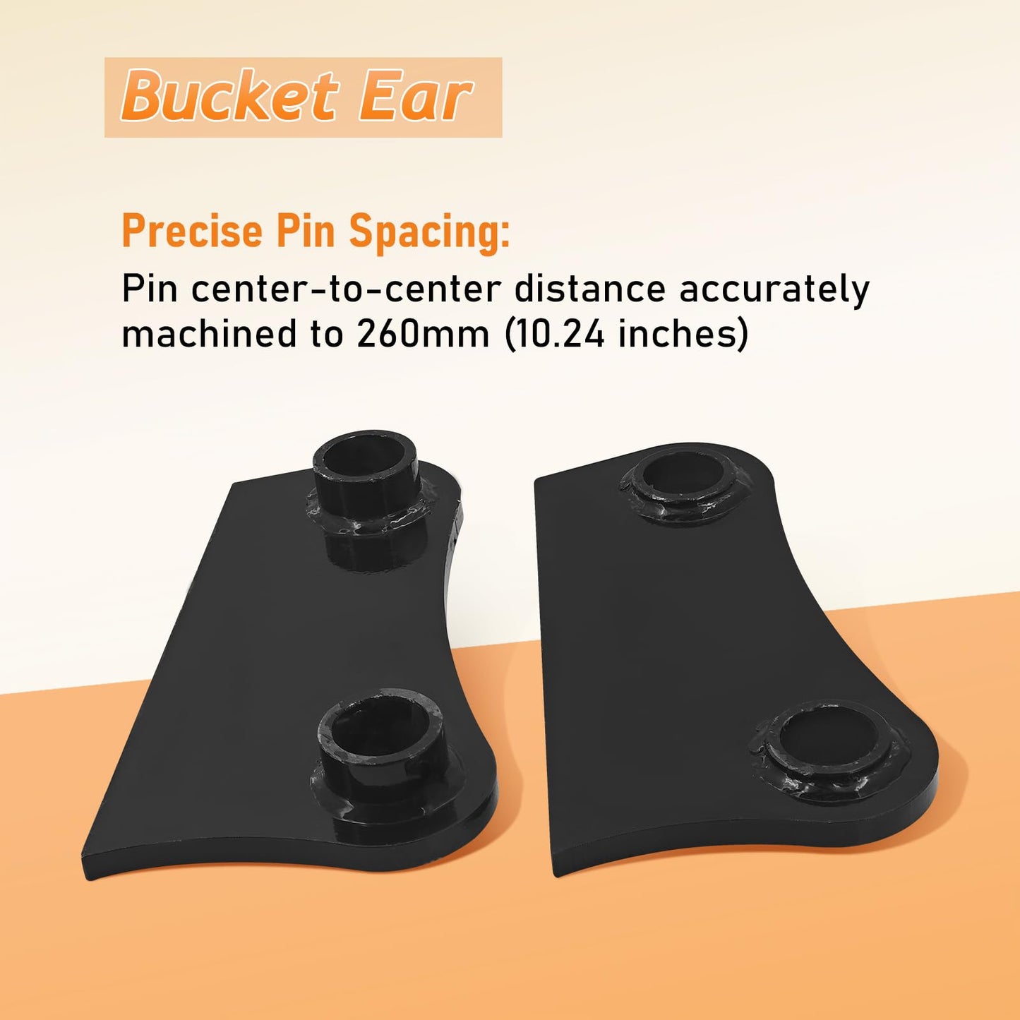 ShareZem 45mm Bucket Attachment Ear Weld On 10-1/4" C-C A Pair Without Pins for Caterpillar 305 305.5 306 Mini Excavator