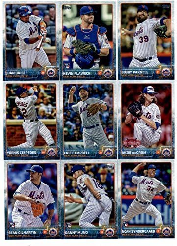 2015 Topps Update Series New York Mets Baseball Cards Team Set of 17 Cards: Bobby Parnell Kevin Plawecki Jack Leathersich Juan Uribe Jacob deGrom Eric Campbell Steven Matz Yoenis Cespedes Noah