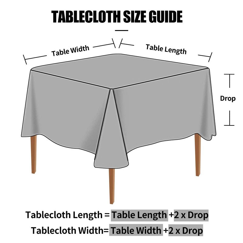 Smiry Square Table Cloth, Waterproof Heavy Duty Vinyl Tablecloths, Wipeable Washable Table Cover for Kitchen and Dining Room (Black, 70" X 70")