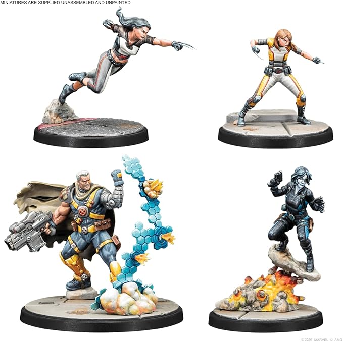 Asmodee Marvel: Crisis Protocol X-Force Affiliation Pack - Cable Domino X-23 & Honey Badger Tabletop Superhero Game Ages 14+ 2 Players 90 Minute Playtime