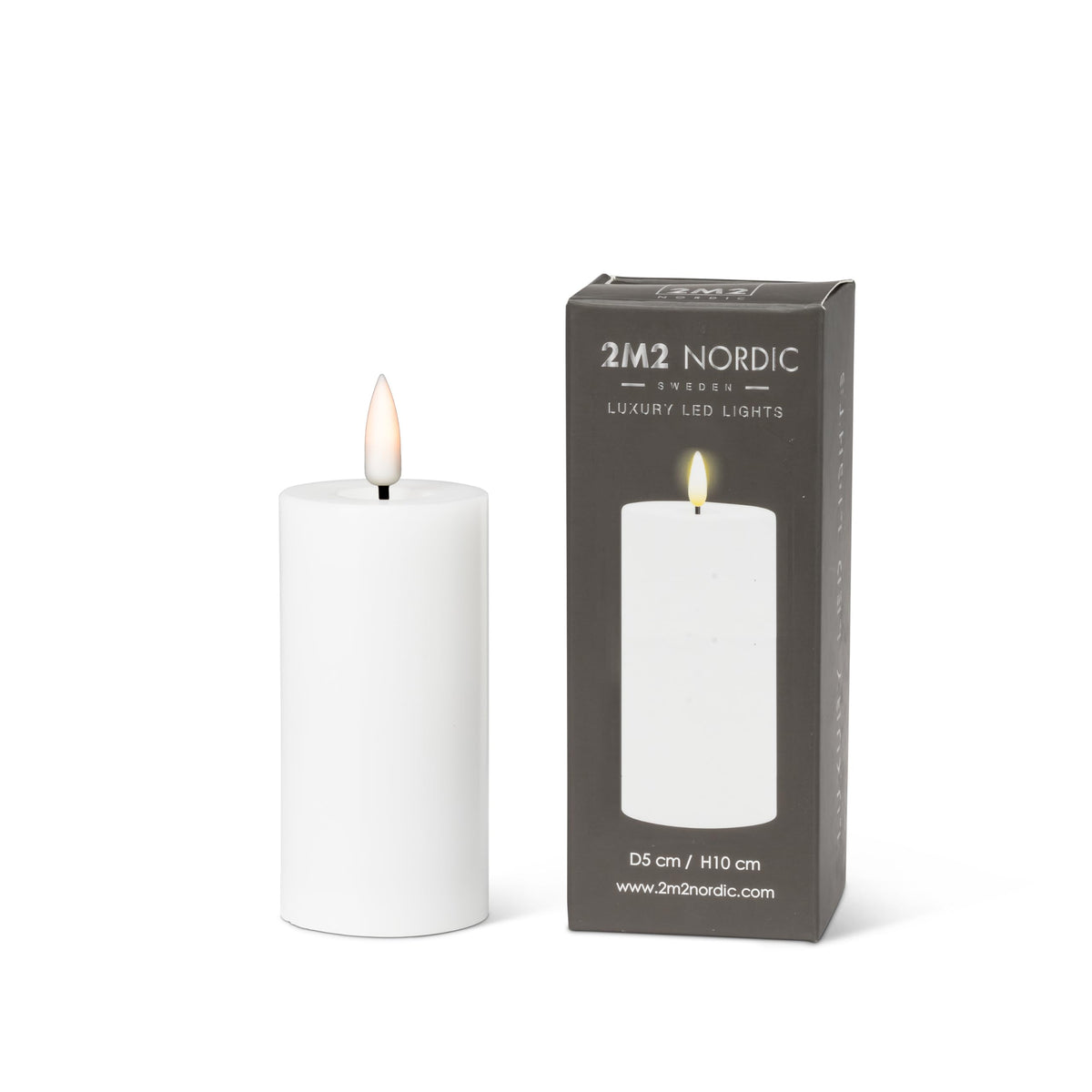 Abbott Collection Wax LED Flameless Pillar Candle - White (2x4 H)